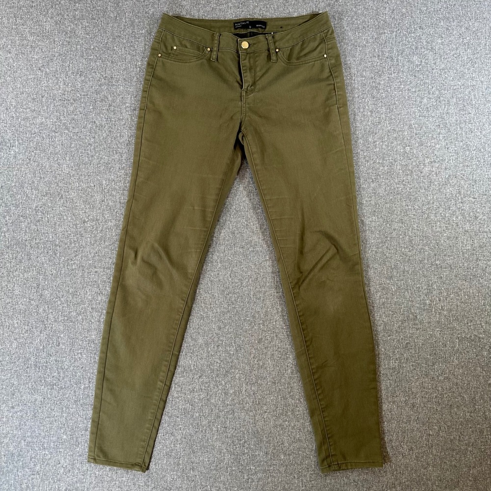 RW&CO Jegging Womens M Natalie Olive Green Stretch Slim Fit Pants